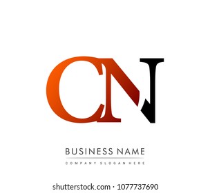 initial letter logo CN colored red and black, Vector logo design template elements for your business or company identity