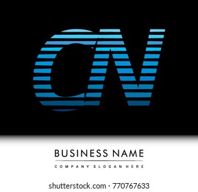 initial letter logo CN colored blue with striped compotition, Vector logo design template elements for your business or company identity
