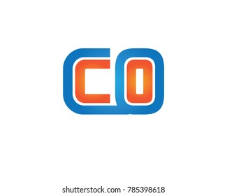 initial letter logo co, oc, o inside c rounded lowercase blue orange