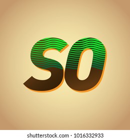 initial letter logo SO colored green and brown with striped composition, Vector logo design template elements for your business or company identity