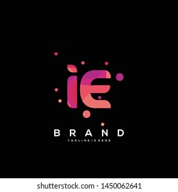 Initial letter IE logo with colorful background, letter combination logo design for creative industry, web, business and company. - Vector