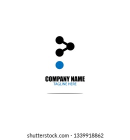 initial letter logo with the concept of technology. icon vector logo alphabet p.