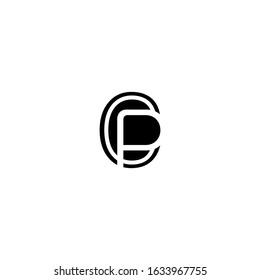 initial letter logo cp, pc, p inside c rounded black monogram