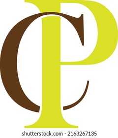 initial letter logo CP, PC, template logo design vector