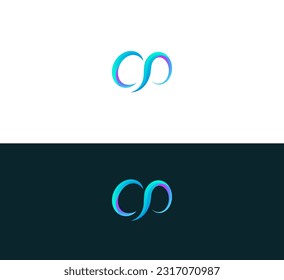 initial letter logo CP, PC, template logo design vector.