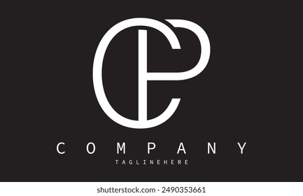 initial letter logo CP, PC, template logo design vector