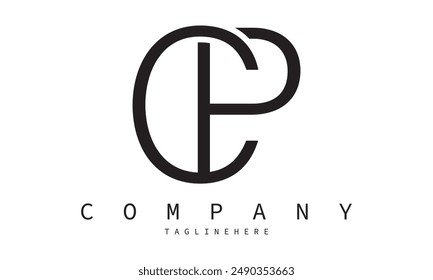 initial letter logo CP, PC, template logo design vector