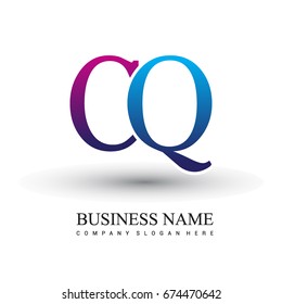 initial letter logo CQ colored red and blue, Vector logo design template elements for your business or company identity