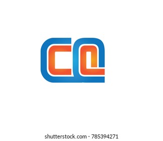 

initial letter logo cq, qc, q inside c rounded lowercase blue orange
