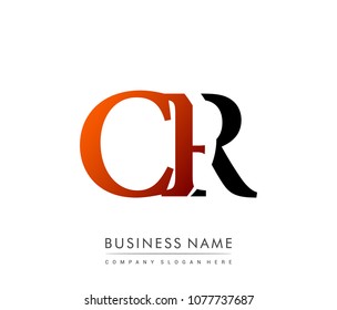 initial letter logo CR colored red and black, Vector logo design template elements for your business or company identity