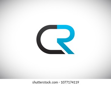 initial letter logo CR, RC, logo template