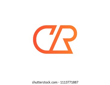 Initial letter logo CR, RC, logo template