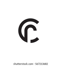 initial letter logo cr, rc, r inside c rounded lowercase black monogram