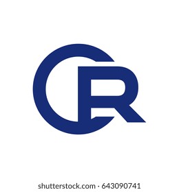 initial letter logo cr, rc, r and c uppercase blue vector template white background