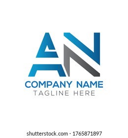Initial AN Letter Logo With Creative Modern Business Typography Vector Template. Creative Linked Letter AN Logo Design