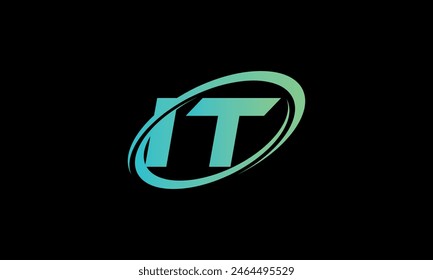 Initial Letter IT Logo. Creative And Modern IT logo Design on black background.