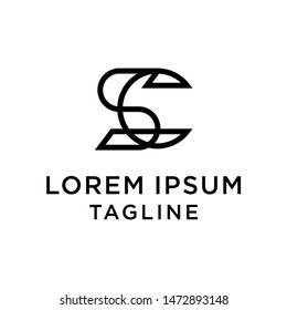 initial letter logo CS, SC, logo template