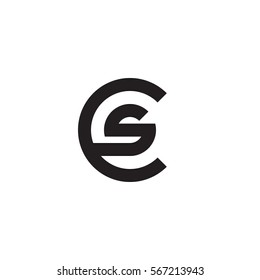 initial letter logo cs, sc, s inside c rounded lowercase black monogram