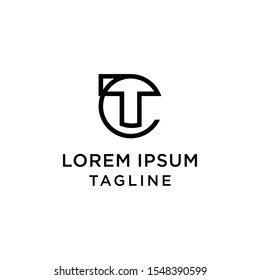 initial letter logo CT, TC logo template 