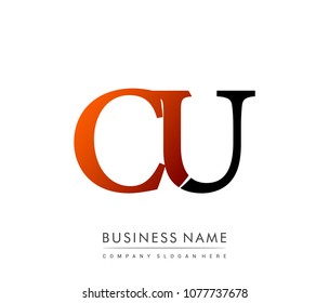 initial letter logo CU colored red and black, Vector logo design template elements for your business or company identity
