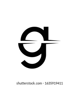 Initial letter logo cut into two parts