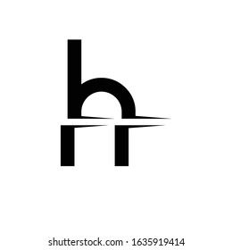 Initial letter logo cut into two parts