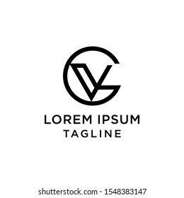 initial letter logo CV, VC logo template 