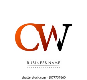 initial letter logo CW colored red and black, Vector logo design template elements for your business or company identity