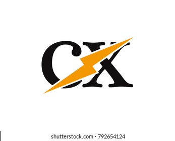 Initial letter logo cx lowercase thunder vector design