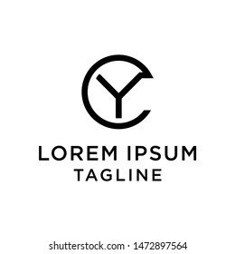 initial letter logo CY, YC logo template
