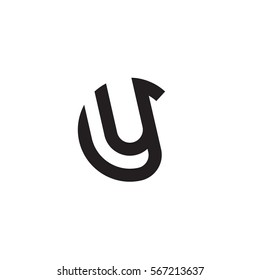 initial letter logo cy, yc, y inside c rounded lowercase black monogram