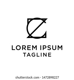 initial letter logo CZ, ZC logo template