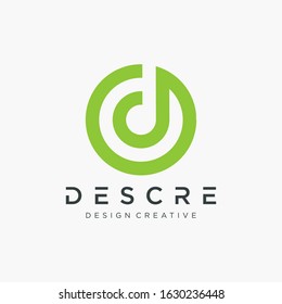 initial letter logo D inside circle shape, od, do, d inside o rounded lowercase white black background. technology and digital concept - vector