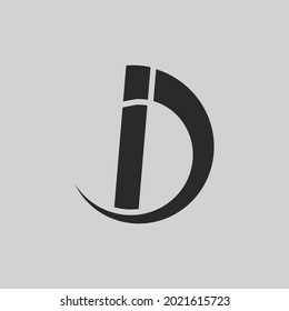 initial letter logo D inside circle shape, DI, ID, upper case black monogram