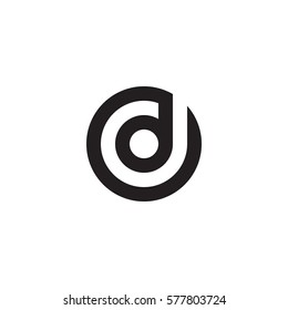 initial letter logo d inside circle shape, od, do, d inside o rounded lowercase black monogram