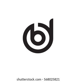initial letter logo db, bd, b inside d rounded lowercase black monogram