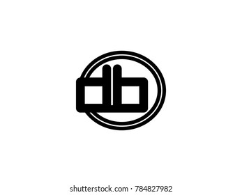 Initial letter logo db lowercase in a black oval circle