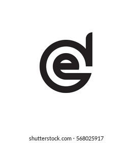 initial letter logo de, ed, e inside d rounded lowercase black monogram