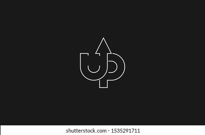 Initial UP Letter Logo Design