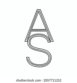 initial letter AS logo design