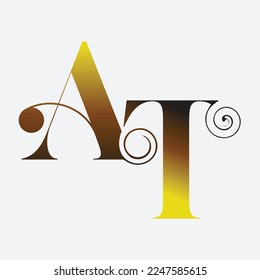 initial letter AT logo design