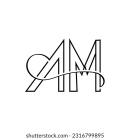 Initial letter AM logo design