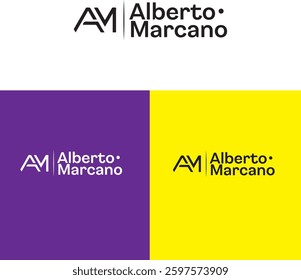 AM initial letter logo design  