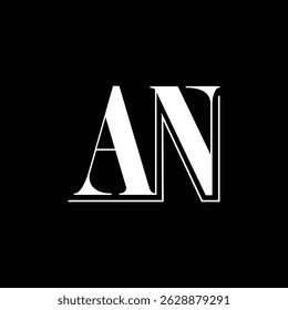 Initial letter AN logo design 