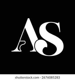 Letra inicial AS diseño de logotipo 