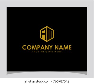 AM initial letter logo design
