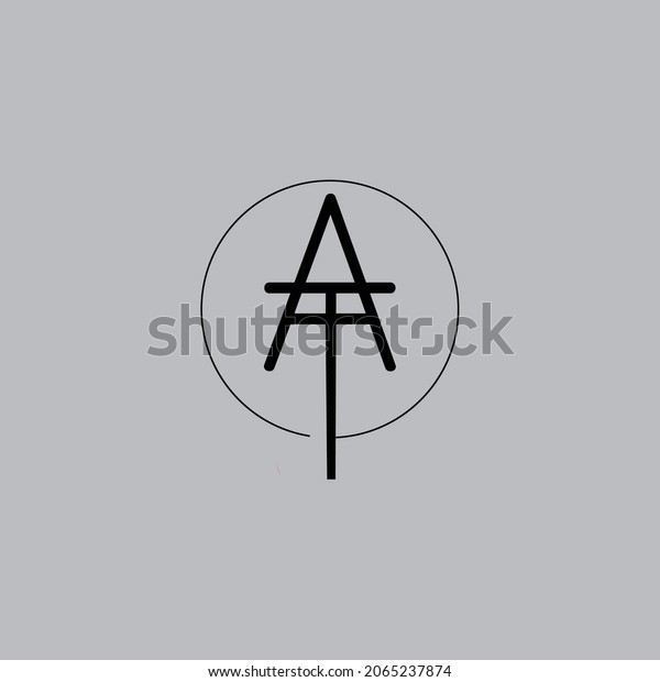 Initial letter AT logo\
design