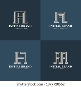 Initial-A-Brief-Logo-Design mit abstraktem Linienkonzept in verschiedenen Stilen