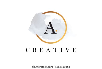Initial Letter A logo Design with Cloud Flowing Texture 