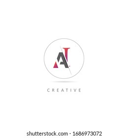 Initial Letter A I Logo Design with Creative Paper Cut. Vector Illustration Template.